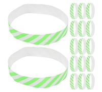 Papier Bracelets Vert Jetables 100 Pièces Événementiels | Identification Rapide des Participants, Statut D’accès Visible, Motif Rayé Accrocheur, Légers, Fourniture en Grosse Quantité