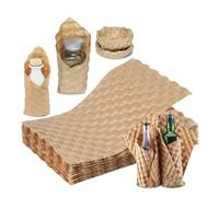 papier bulle, emballage de rembourrage écologique, alternative au papier bulle en plastique pour l'emballage, le déménagement, l'expédition et le stockage (50 feuilles,19 x 29 cm)