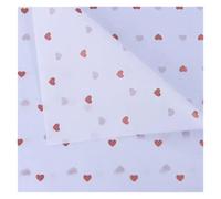 Papier Cadeau 15 Sheets/lot 50 * 70 Cm Gift Wrapping Paper DIY Handmade Craft Star Love Dot Pattern Tissue Floral Packaging Material(Rose gold-love-White)