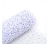 Papier cadeau 1Pcs Color Mesh Bouquet Wrapping Paper DIY Handmade Scrapbook Decorative Wedding Birthday Party Supplies Craft Decor Packaging Papier cadeau anniversaire(White)