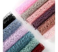 Papier cadeau 1Pcs Color Mesh Bouquet Wrapping Paper DIY Handmade Scrapbook Decorative Wedding Birthday Party Supplies Craft Decor Packaging Papier cadeau anniversaire(Beige)