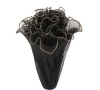 Papier Cadeau 28cm 5Yards Flower Wrapping Mesh Paper Pearl Wave Yarn Bouquet Packaging Wedding Party Decor Gift(Black(Golden))