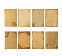 Papier Cadeau 32pcs Vintage Writing Paper Old Parchment Design Kraft For Invitations Gift Decorations Holiday Event Party Supplies A5(8 patterns mixed)