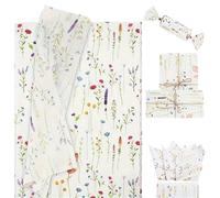 papier cadeau 50 feuilles de papier de soie Art déco imprimé fleurs sauvages for emballage de mariage et de fiançailles
