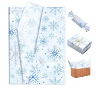 papier cadeau 50 feuilles flocons neige hiver enchanté blanc pour anniversaire loisirs créatifs diy emballage cadeau