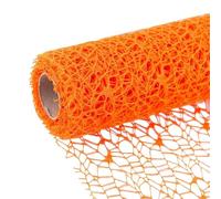 Papier Cadeau 50cm * 4.5m décoration porte rideau fleur Pack fil bricolage artisanat fond disposition Bouquet boîte emballage maille fil Pour Hommes(Orange)