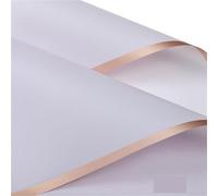 Papier cadeau 5pcs/Pack Flower Wrapping Paper Golden Border Rose Half Transparent Packing Florist Bouquet Material Papier cadeau anniversaire(09)