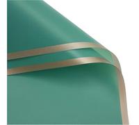 Papier cadeau 5pcs/pack Golden Border Rose Flower Wrapping Paper Style Half Transparent Packing Florist Bouquet Material Papier cadeau anniversaire(Red)