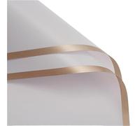 Papier cadeau 5pcs/pack Golden Border Rose Flower Wrapping Paper Style Half Transparent Packing Florist Bouquet Material Papier cadeau anniversaire(VIOLET/紫罗兰)