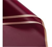 Papier cadeau 5pcs/pack Golden Border Rose Flower Wrapping Paper Style Half Transparent Packing Florist Bouquet Material Papier cadeau anniversaire(Light yellow)