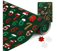 Papier Cadeau 67, Papier Cadeau de Noël 6 7Meme, Papier Cadeau Amusant pour Enfants 6 Seven, Papier Cadeau Festif pour Amis et collègues,Green*1Set