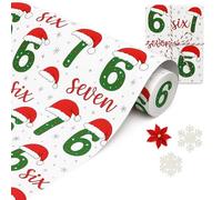 Papier Cadeau 67, Papier Cadeau de Noël 6 7Meme, Papier Cadeau Amusant pour Enfants 6 Seven, Papier Cadeau Festif pour Amis et collègues,White*1Set