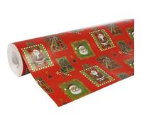 Clairefontaine 211302C - Une Bobine De Papier Cadeau - Papier Alliance 60g - 50x0,70m - Motif : Père-Noël, Noël Traditionnel, Mosaïque - Emballage Cadeau, Idéal Pour Les Emballages Professionnels