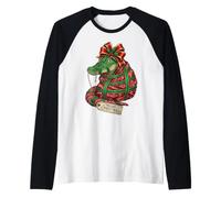 Papier Cadeau Alligator Crocodile Candy Cane Cadeau Houx Manche Raglan