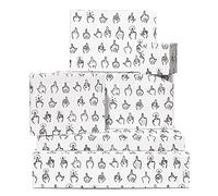 Papier cadeau amusant - 6 feuilles de papier cadeau d'anniversaire avec étiquettes - Doigt du milieu - Noir et blanc - Papier cadeau grossier pour homme, femme, amis - Par Central 23