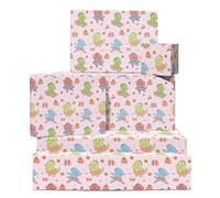 Papier Cadeau Ballerine Dinosaure - 6 Feuilles Pour Enfants Filles ou Garçons - Noël Douche Bébé - Mignons Dinos Colorés Dans Tutus Avec Étiquettes par Central 23