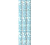 Papier cadeau Benza pour la naissance d'un garçon - 200 x 70 cm - 3 rouleaux