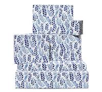 Papier Cadeau Blanc - 6 Feuilles De Papier Cadeau Pour Homme Et Femme - Feuilles Bleues - Hiver - Pour Anniversaire, Mariage, Noël - Livré Avec Autocollants - Par Central 23