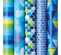 Papier cadeau bleu de luxe - 200 x 70 cm - 5 rouleaux
