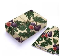 Papier cadeau botanique vintage figue 120 g/m² en kraft épais - Deux feuilles pliées de 50 x 70 cm pour gourmands, pendaison de crémaillère, automne, anniversaire, rustique - Fruits toscans