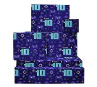 Papier cadeau de jeu pour garçon - 6 feuilles emballage cadeau - 10 ans - Gamer - Jeu vidéo - Recyclable - Par Central 23