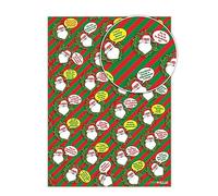 Papier cadeau de Noël avec motifs de Père Noël drôle et grossier, 6 Sheets