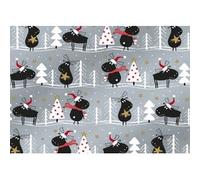Papier cadeau de Noël 'renne noir'