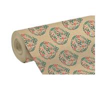 CLAIREFONTAINE 223901C - Rouleau Kraft brut 70g 50x0,70m Rennes rouges Noël