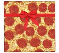 Papier cadeau de pizza - 6 feuilles d'emballage cadeau d'anniversaire et étiquettes - Papier d'emballage amusant pour homme femme enfant - Livré avec des autocollants amusants - Par Central 23