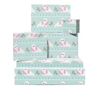 Papier Cadeau Drôle - Chat Gras Relax - 6 Feuilles - Cadeaux Thème Chat Pour Filles Garçons Hommes Femmes - Papier Vert Pour Shower de Mariée Noël Anniversaire - Étiquettes Incluses - Recyclable