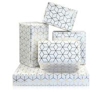 Papier cadeau élégant et luxueux avec motif géométrique abstrait en feuille d'or en forme de losange - 1 mini rouleau de 43 x 300 cm par rouleau - Pour anniversaire de mariage, fête prénuptiale, Noël