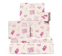 Papier Cadeau Étoile Rouge - 6 Feuilles Pour Enfants Garçons ou Filles - Anniversaire Noël Toutes Occasions - Motif Étoiles Bleu Blanc Rouge Avec Étiquettes par Central 23