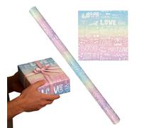 Papier cadeau - Feuilles de papier cadeau, feuilles de papier d'emballage pour les vacances, la Saint-Valentin, dégradé irisé saisonnier, rouleaux de papier d'emballage pour les fêtes de famille