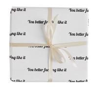 Papier cadeau humoristique et sarcastique « Tu as intérêt à aimer » - Emballage cadeau impertinent et décalé pour adultes, idéal pour les anniversaires, Noël et autres fêtes (70 * 180cm)