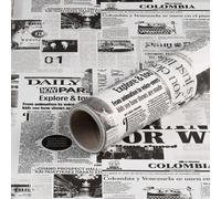 Papier cadeau News, noir et blanc, papier anniversaire, lisse, 0,70 x 10 m