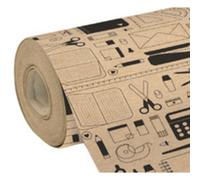 Clairefontaine Bobine Papier Kraft Recyclé 223812C 50 m x 70 cm 70 g Pépins noirs/jaune fluo