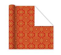 Papier cadeau pour le Nouvel An chinois rouge et doré, plié à plat, ne roule pas, festival du printemps, loisirs créatifs (style 1)