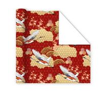 Papier cadeau pour le Nouvel An chinois rouge et doré, plié à plat, ne roule pas, festival du printemps, loisirs créatifs (style 5)