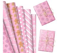 papier cadeau rose de noël 12 feuilles motifs père noël bonhomme de neige flocons neige diy créatif pour emballage cadeaux anniversaire hiver