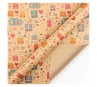 Papier Cadeau Rouleau Lot de 5 feuilles papier cadeau « Joyeux anniversaire » 50 x 70 cm, motif floral coloré, à faire soi-même, for mariage, fête Noël, emballage et décoration(Color 4)