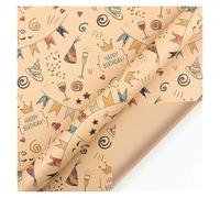 Papier Cadeau Rouleau Lot de 5 feuilles papier cadeau « Joyeux anniversaire » 50 x 70 cm, motif floral coloré, à faire soi-même, for mariage, fête Noël, emballage et décoration(Color 5)