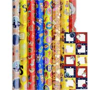 Papier cadeau Sinterklaas - 2 mètres x 70 cm - 8 rouleaux, étiquettes comprises