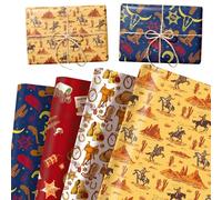 papier cadeau western cowboy 12 feuilles 6858x508 mm Chevaux DIY creatif fête bébé mariage anniversaire rodéo theme farwest cadeau personnalisé