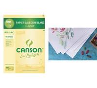 CANSON "C" à Grain - Pochette 10 feuilles de papier dessin blanc A3 - 180g/m²