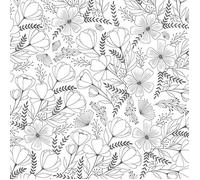 Papier calque japonais N&B 90 g/ m² - 30 x 30 cm - Fleurs