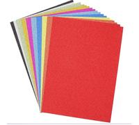 Papier Cartonné à Paillettes Multicolore, 18 Feuilles Format A4, 250 g/m², pour Cricut, Décoration, Projets Artistiques et Créatifs