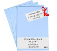 Papier cartonné A5 pour imprimante, bleu - 160 g/m² 40 feuilles - Carton de couleur - Pour la confection, l'impression, la photocopie.