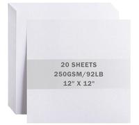Papier cartonné blanc texturé 12"×12" 20 feuilles 250gsm/92lb | Uncle Paul Papier cartonné épais gaufré pour Cricut, scrapbooking & fabrication de cartes UAP34DW20