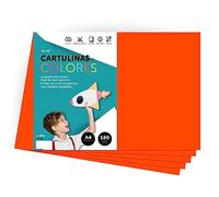 Papier cartonné coloré A4 Couleurs intenses, Feuilles colorées 180gr pour artisanat, Imprimez vos documents et dessins créatifs, Feuilles colorées A4 · m-office (100 feuilles, orange)
