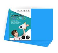 Papier cartonné coloré A4 Couleurs intenses, Feuilles colorées 180gr pour artisanat, Imprimez vos documents et dessins créatifs, Feuilles colorées A4 · m-office (100 feuilles, bleu moyen)